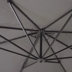 Casa Padrino Luxus Ampelschirm mit Ständer Anthrazit / Grau 400 x 300 x H. 250 cm