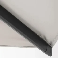 Casa Padrino Luxus Ampelschirm mit Ständer Anthrazit / Naturfarben 400 x 300 x H. 273 cm