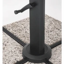 Casa Padrino Luxus Ampelschirm mit Ständer Anthrazit / Naturfarben 400 x 300 x H. 273 cm