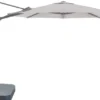 Casa Padrino Luxus Ampelschirm Anthrazit / Grau - Runder Freiarm Sonnenschirm mit 360 Grad Drehfuß - Durchmesser 350 cm