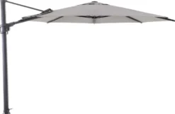 Casa Padrino Luxus Ampelschirm Anthrazit / Grau - Runder Freiarm Sonnenschirm mit 360 Grad Drehfuß - Durchmesser 350 cm