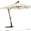 Casa Padrino Luxus Ampelschirm mit Ständer Braun / Schwarz / Creme 400 x 300 x H. 320 cm - Garten Sonnenschirm - Terrassen Sonnenschirm - Balkon Sonnenschirm - Garten Terrassen Balkon Accessoires