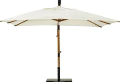 Casa Padrino Luxus Ampelschirm mit Ständer Braun / Schwarz / Creme 400 x 300 x H. 320 cm - Garten Sonnenschirm - Terrassen Sonnenschirm - Balkon Sonnenschirm - Garten Terrassen Balkon Accessoires