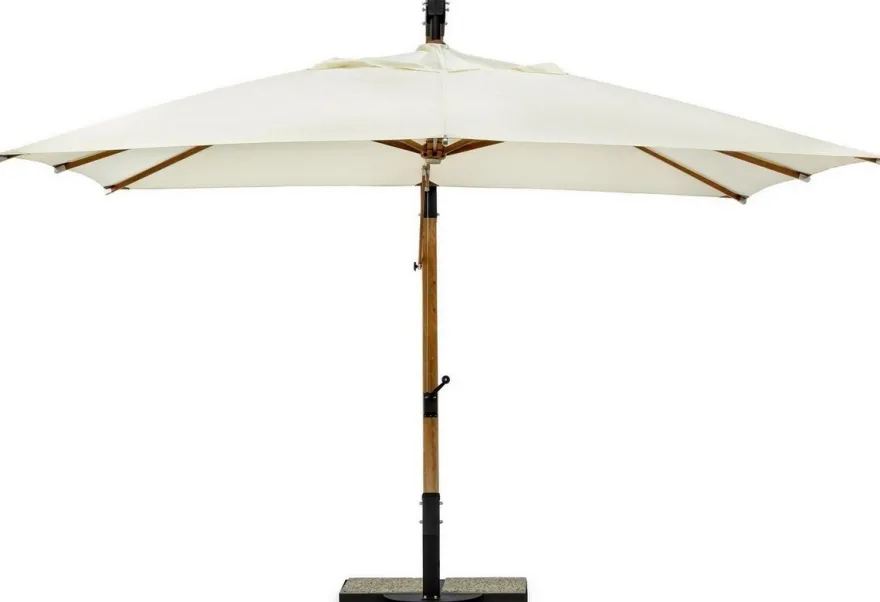 Casa Padrino Luxus Ampelschirm mit Ständer Braun / Schwarz / Creme 400 x 300 x H. 320 cm - Garten Sonnenschirm - Terrassen Sonnenschirm - Balkon Sonnenschirm - Garten Terrassen Balkon Accessoires