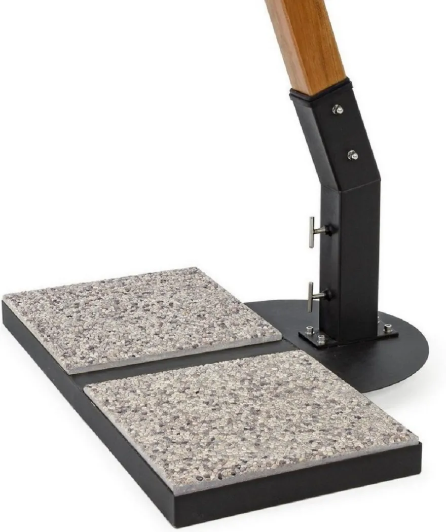 Casa Padrino Luxus Ampelschirm mit Ständer Braun / Schwarz / Creme 400 x 300 x H. 320 cm - Garten Sonnenschirm - Terrassen Sonnenschirm - Balkon Sonnenschirm - Garten Terrassen Balkon Accessoires
