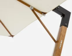 Casa Padrino Luxus Ampelschirm mit Ständer Braun / Schwarz / Creme 400 x 300 x H. 320 cm - Garten Sonnenschirm - Terrassen Sonnenschirm - Balkon Sonnenschirm - Garten Terrassen Balkon Accessoires