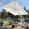 Casa Padrino Luxus Ampelschirm Weiß - Runder Freiarm Sonnenschirm mit 360 Grad Drehfuß - Durchmesser 350 cm