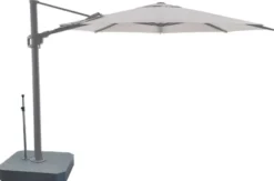 Casa Padrino Luxus Ampelschirm Anthrazit / Grau - Quadratischer Freiarm Sonnenschirm mit 360 Grad Drehfuß - 300 x 300 cm