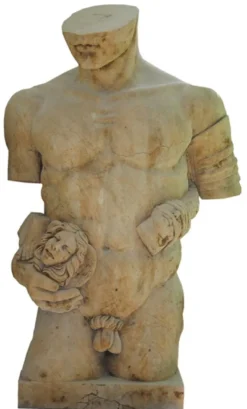 Casa Padrino Luxus Antik Stil Marmor Deko Skulptur Mann Beige H. 130 cm