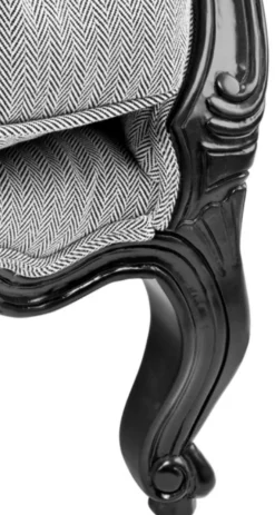 Casa Padrino Luxus Antikstil Sessel Schwarz / Weiß 76 x 80 x H. 85 cm - Hotel Möbel