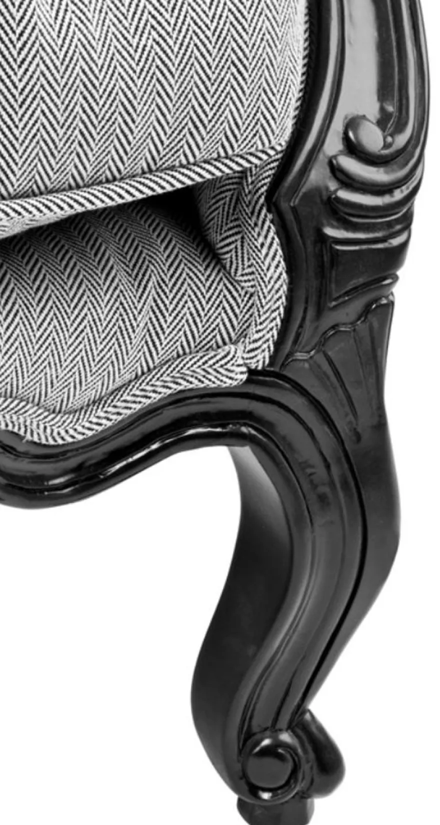 Casa Padrino Luxus Antikstil Sessel Schwarz / Weiß 76 x 80 x H. 85 cm - Hotel Möbel