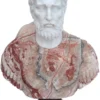 Casa Padrino Luxus Antik Stil Marmor Büste Römer Weiß / Rot / Schwarz H. 80 cm