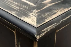 Casa Padrino Luxus Antik Stil Sekretär Schreibtisch Massivholz England Vintage Wood Distressed Matt Black 180 x 75 x 103 cm
