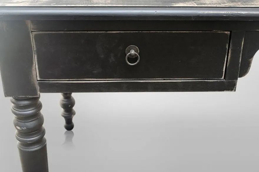 Casa Padrino Luxus Antik Stil Sekretär Schreibtisch Massivholz England Vintage Wood Distressed Matt Black 180 x 75 x 103 cm