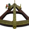 Casa Padrino Luxus Antik Stil Sextant Braun / Messing 27,5 x 6,5 x H. 32 cm - Seefahrer Winkelmesser - Nautisches Messinstrument - Seefahrer Deko Accessoires - Luxus Antik Stil Deko Accessoires