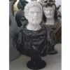 Casa Padrino Luxus Antik Stil Marmor Büste Römer Weiß / Schwarz H. 80 cm - Deko Skulptur