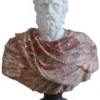 Casa Padrino Luxus Antik Stil Marmor Büste Weiß / Rot / Schwarz H. 90 cm