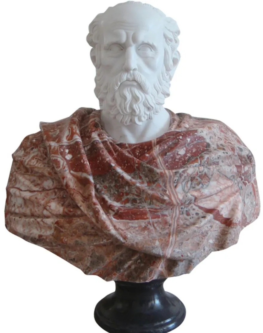 Casa Padrino Luxus Antik Stil Marmor Büste Weiß / Rot / Schwarz H. 90 cm