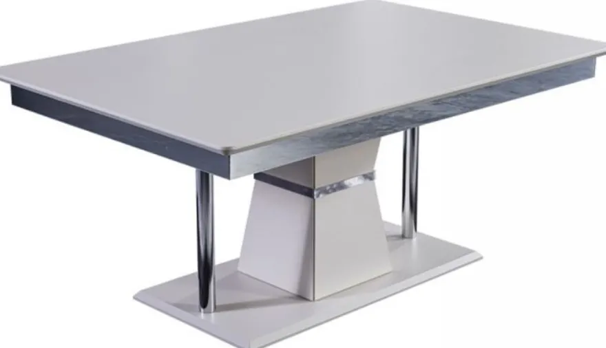 Casa Padrino Luxus Art Deco Couchtisch Weiß / Grau / Silber 102 x 70 x H. 47 cm - Rechteckiger Wohnzimmertisch - Luxus Wohnzimmer Möbel