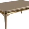 Casa Padrino Luxus Art Deco Couchtisch Beige / Gold 120 x 80 x H. 45 cm - Massivholz Wohnzimmertisch - Art Deco Wohnzimmer Möbel