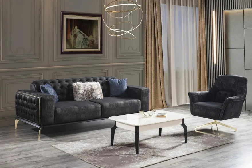 Casa Padrino Luxus Art Deco Couchtisch Weiß / Schwarz 110 x 70 x H. 42 cm - Edler Massivholz Wohnzimmertisch - Wohnzimmer Möbel