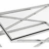 Casa Padrino Luxus Art Deco Designer Couchtisch - Wohnzimmer Tisch aus Edelstahl und Glas - 120 x 70 x H. 47 cm