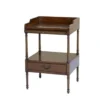 Casa Padrino Luxus Art Deco Designer Beistelltisch Eichenholz Antik Eiche / Antik Messing 48 x 42 x H. 73 cm