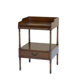 Casa Padrino Luxus Art Deco Designer Beistelltisch Eichenholz Antik Eiche / Antik Messing 48 x 42 x H. 73 cm