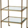 Casa Padrino Luxus Art Deco Designer Beistelltisch aus Messing und Glas, gealtertes Messing, 42 x 42 x H. 71 cm