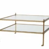 Casa Padrino Luxus Art Deco Designer Couchtisch Messing, Quadratischer Wohnzimmertisch, 78 x 78 x H. 44 cm