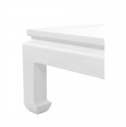 Casa Padrino Luxus Art Deco Designer Couchtisch aus Mahagoni Holz in Piano Weiß - 160 x 120 x H. 49 cm