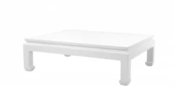 Casa Padrino Luxus Art Deco Designer Couchtisch aus Mahagoni Holz in Piano Weiß - 160 x 120 x H. 49 cm
