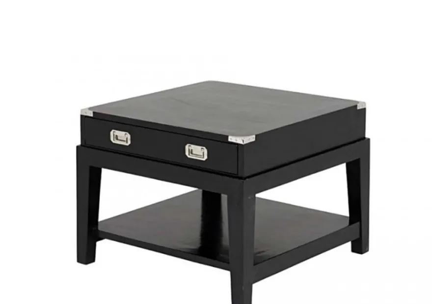 Casa Padrino Luxus Art Deco Designer Beistelltisch aus Birkenholz in Schwarz - 67,5 x 67,5 x H. 50 cm