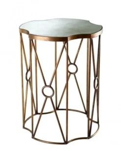 Casa Padrino Luxus Art Deco Designer Beistelltisch 2er Set in Antik Messing - 55 x H. 72 cm / 44,5 x H. 56,5 cm