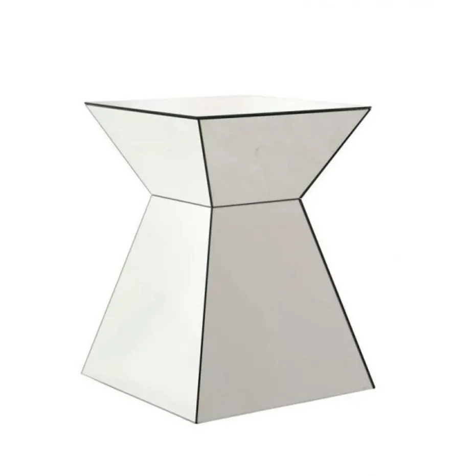 Casa Padrino Luxus Art Deco Designer Beistelltisch aus Spiegelglas - 42 x 40 x H. 55 cm