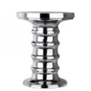 Casa Padrino Luxus Art Deco Designer Aluminium Beistelltisch - 38 x H. 48 cm - Poliertes Aluminium