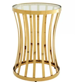 Casa Padrino Luxus Art Deco Designer Beistelltisch Gold - 40 x H. 59 cm