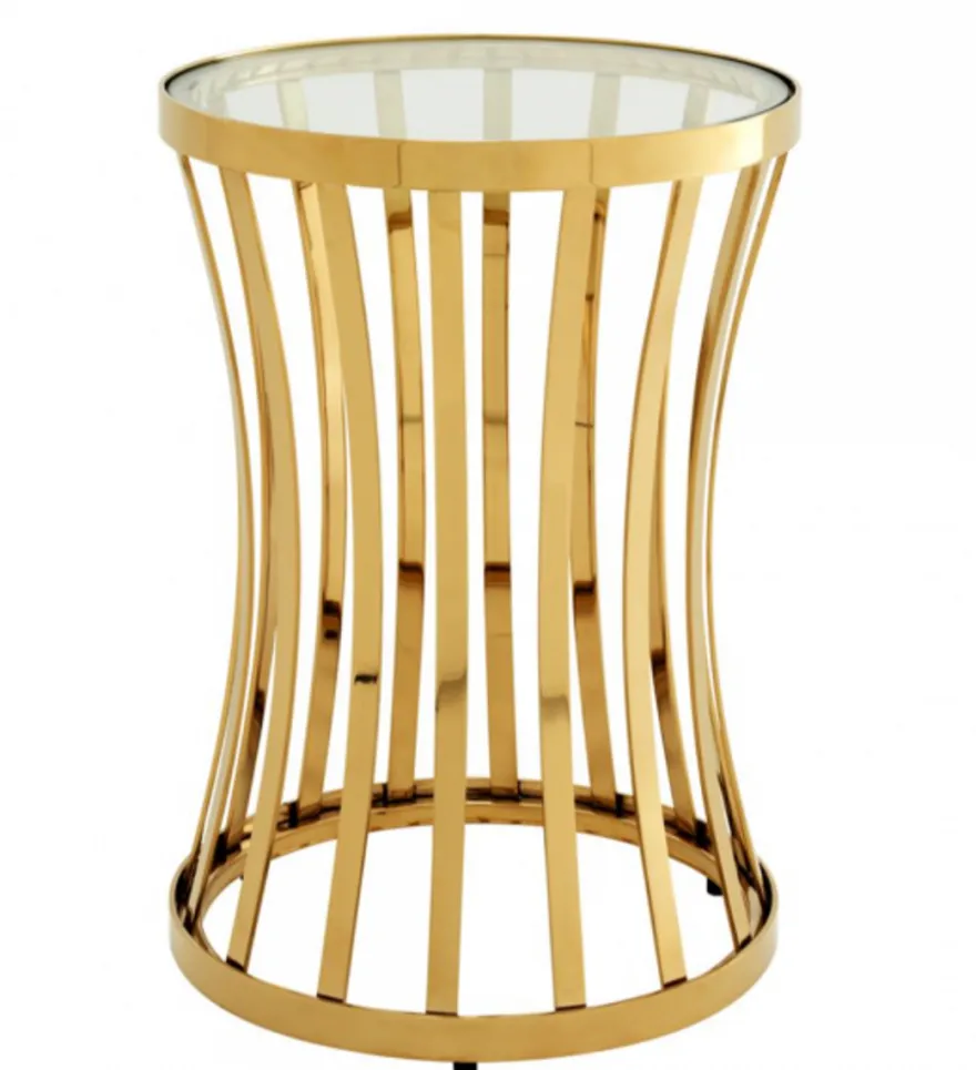 Casa Padrino Luxus Art Deco Designer Beistelltisch Gold - 40 x H. 59 cm