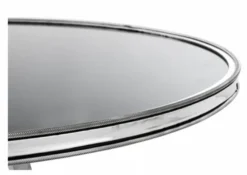 Casa Padrino Luxus Art Deco Designer Beistelltisch, Antik Silber und schwarzes Glas, 65 x H. 74 cm