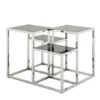 Casa Padrino Luxus Art Deco Designer Beistelltisch in poliertem Stahl und Rauchglas 65 x 65 x H. 50 cm