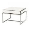 Casa Padrino Luxus Art Deco Designer Beistelltisch - Polierter Stahl und Spiegelglas - 65 x 65 x H. 45 cm