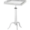 Casa Padrino Luxus Art Deco Designer Beistelltisch - Silbernes Metall und Spiegelglas - 40 x 40 x H. 61-71 cm