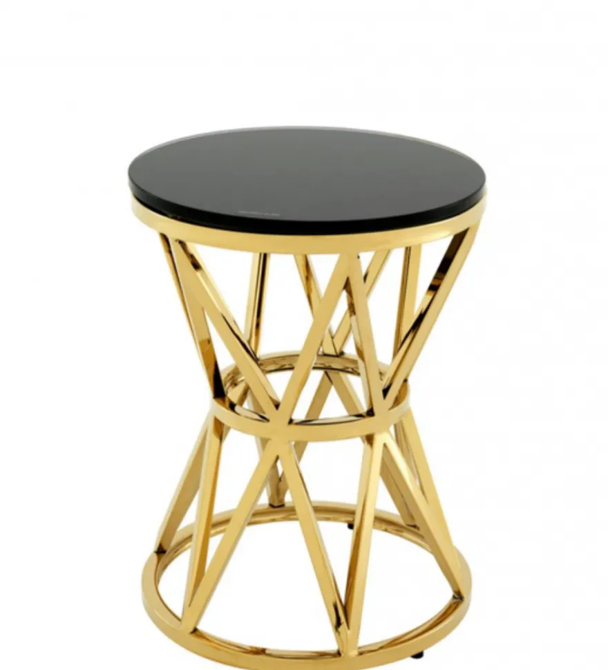 Casa Padrino Luxus Art Deco Designer Beistelltisch Gold 29 x H. 39 cm - Luxus Kollektion