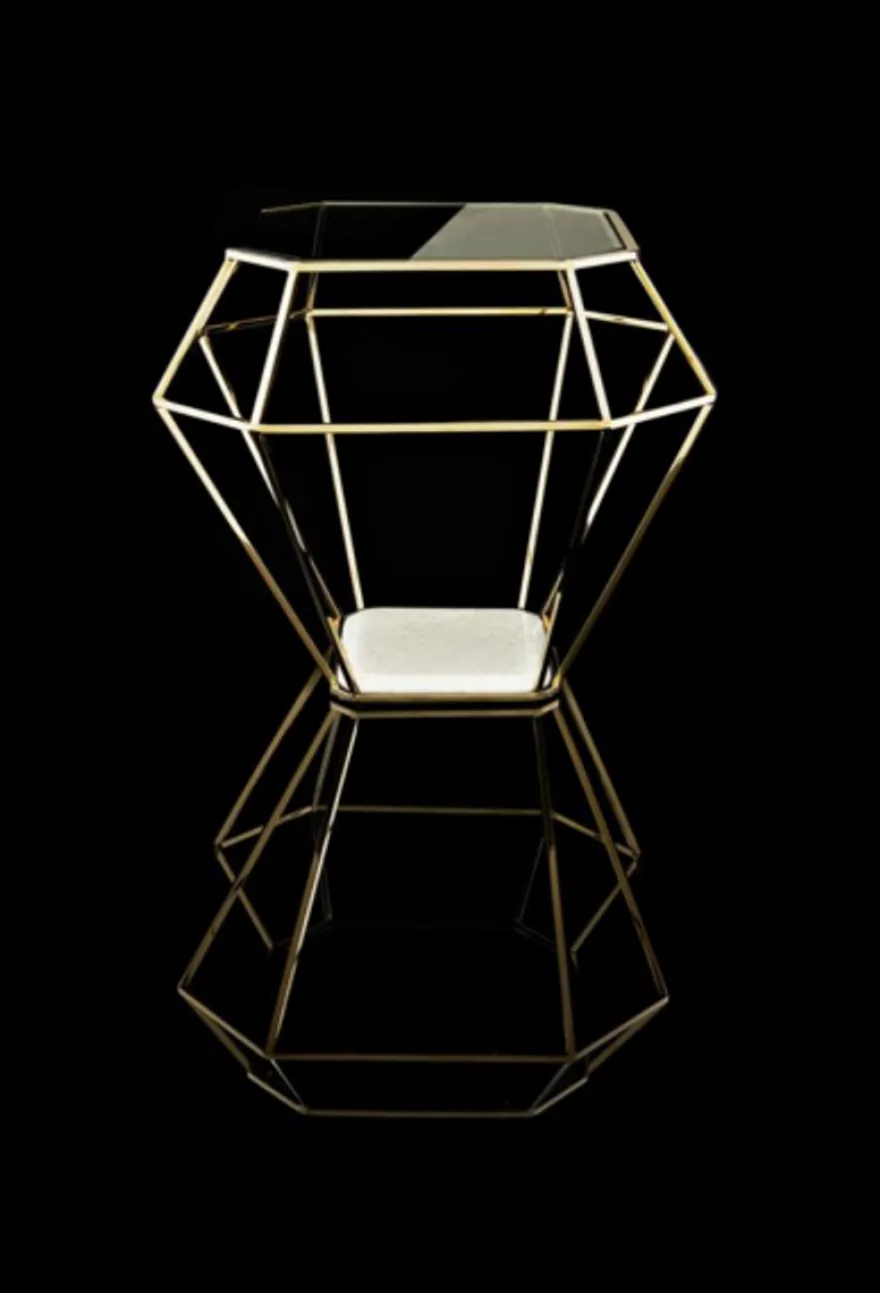 Casa Padrino Luxus Art Deco Designer Beistelltisch Gold mit weißer Marmorplatte - 65 x 65 x H. 56 cm