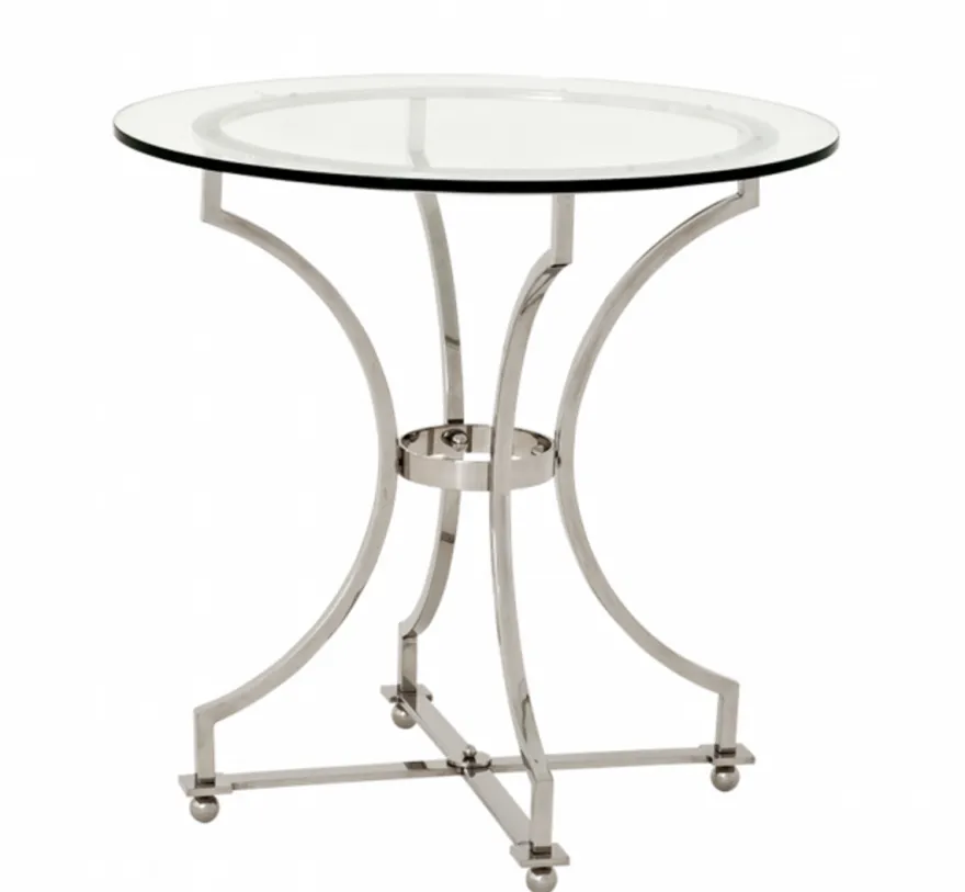 Casa Padrino Luxus Art Deco Designer Beistelltisch - Polierter rostfreier Stahl und Glas - 75 x H. 74 cm