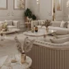 Casa Padrino Luxus Art Deco 4er Sofa Grau / Gold
