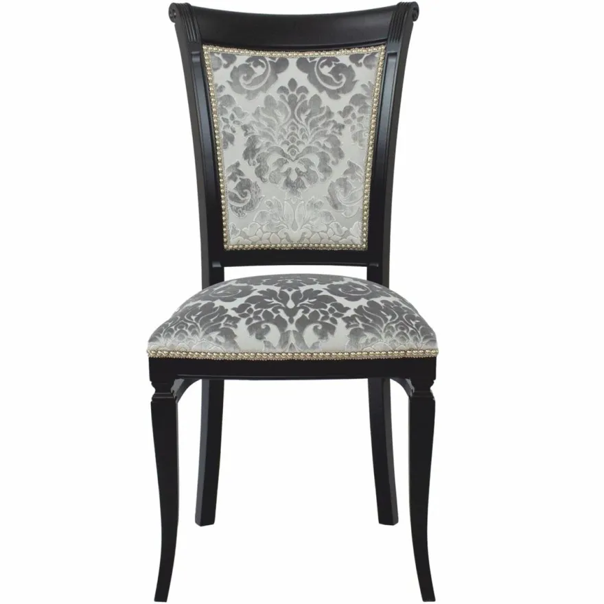 Casa Padrino Luxus Art Deco Esszimmer Stuhl 4er Set Grau / Schwarz H. 96 cm - Esszimmer Möbel