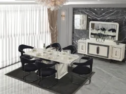 Casa Padrino Luxus Art Deco Esszimmer Stuhl 6er Set mit Armlehnen Schwarz / Bronze 60 x 58 x H. 92 cm - Esszimmer Möbel - Restaurant Möbel - Art Deco Möbel - Luxus Möbel