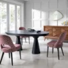 Casa Padrino Luxus Art Deco Esszimmer Stuhl 6er Set Rot / Weiß / Schwarz 49 x 61 x H. 89 cm - Art Deco Küchenstühle mit Muster - Esszimmer Möbel - Luxus Möbel - Art Deco Möbel - Luxus Einrichtung