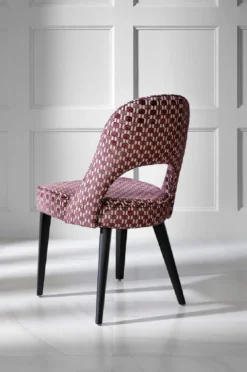 Casa Padrino Luxus Art Deco Esszimmer Stuhl 6er Set Rot / Weiß / Schwarz 49 x 61 x H. 89 cm - Art Deco Küchenstühle mit Muster - Esszimmer Möbel - Luxus Möbel - Art Deco Möbel - Luxus Einrichtung